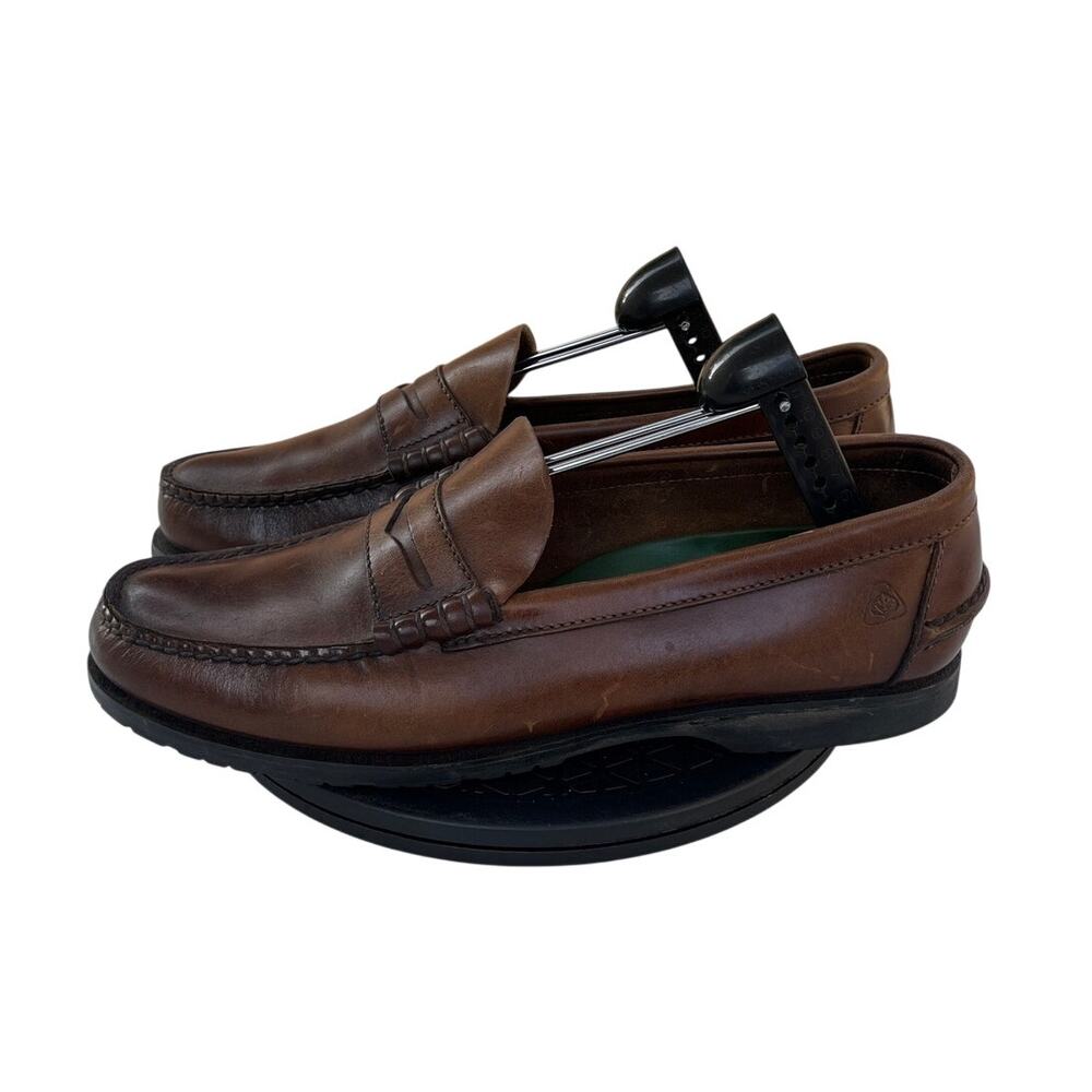 Mens Florsheim Leather Business Preppy Comfort Formal Penny Loafer SZ 11D Brown